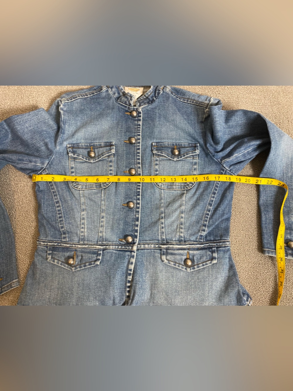 Talbots Women’s Size 10 Utility Military-Style Cotton Stretch Denim Jacket - Picture 5 of 7